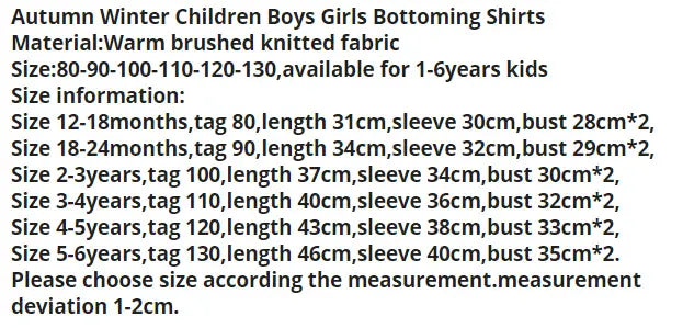 Boys Girls T-shirts Kids Tops Turtleneck GLR SHOPPING