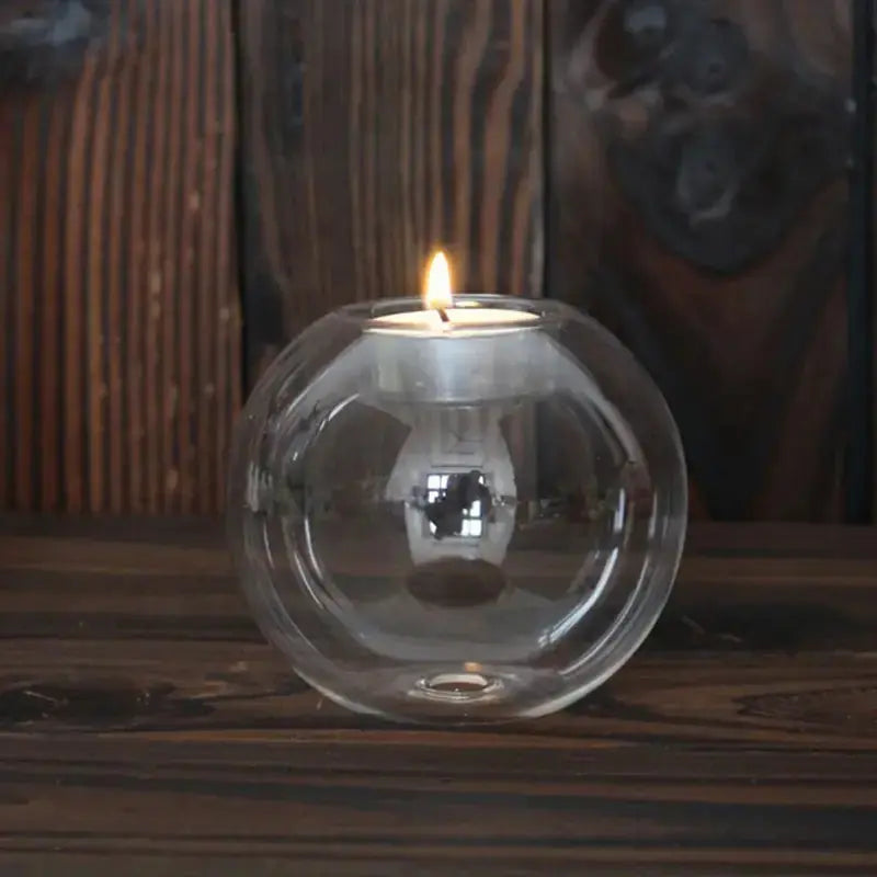 Transparent Glass Candle Holder GLR SHOPPING