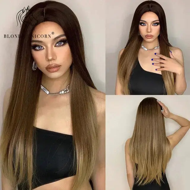 Synthetic Long Brown Wig GLR SHOPPING