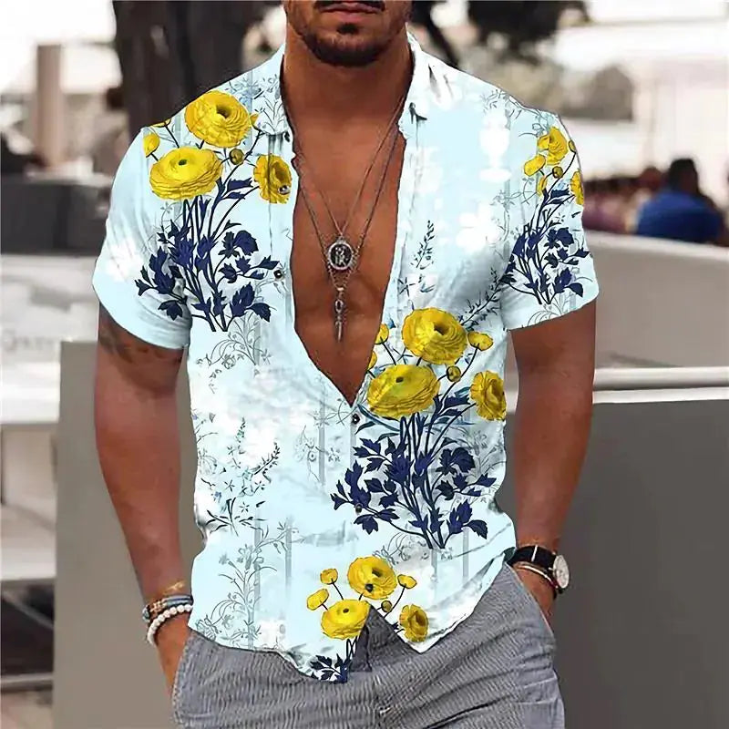 Summer Hawaiian Floral Shirts For Men GLR SHOPPING