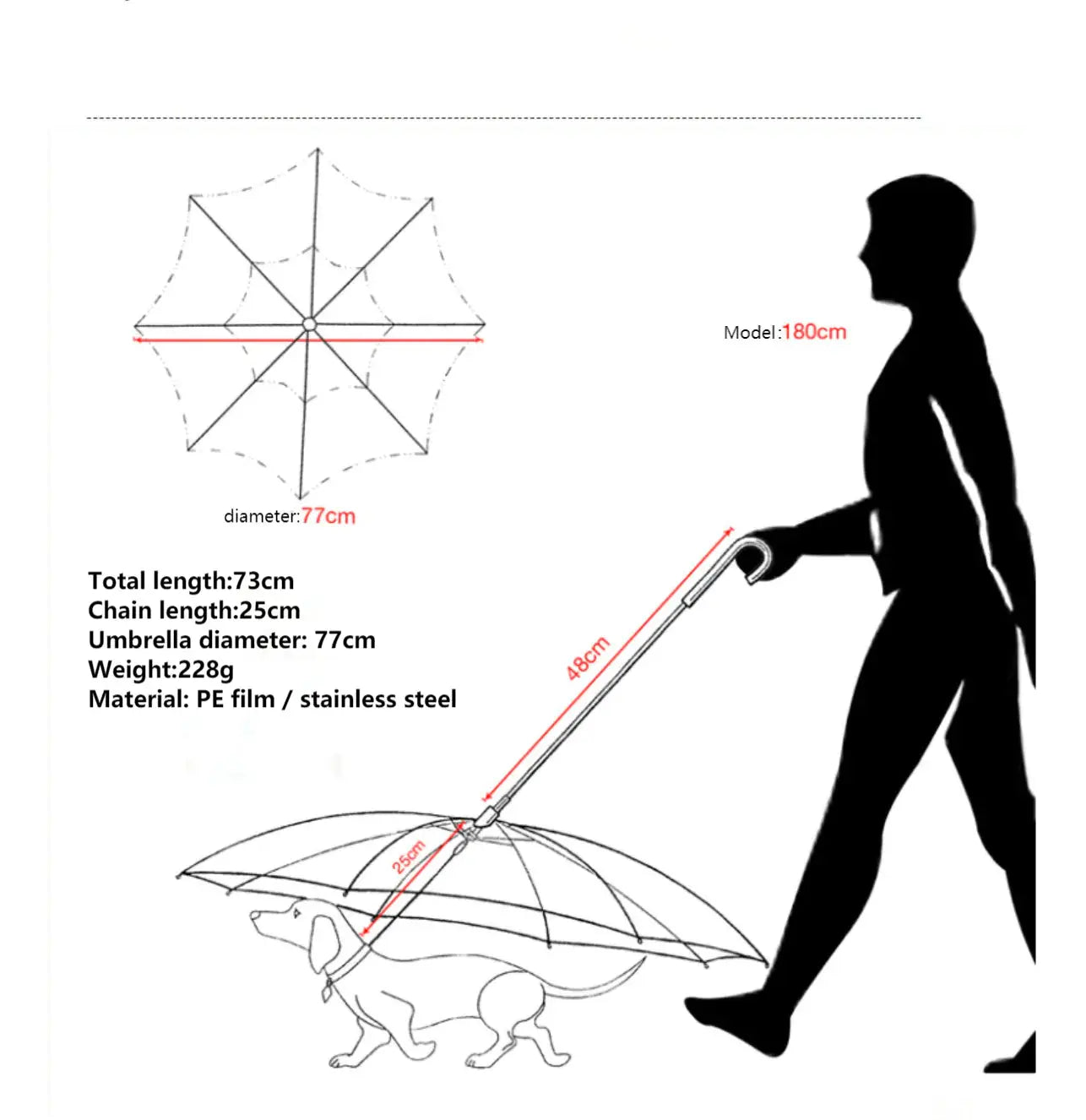 Pet Umbrella Leash GLR SHOPPING