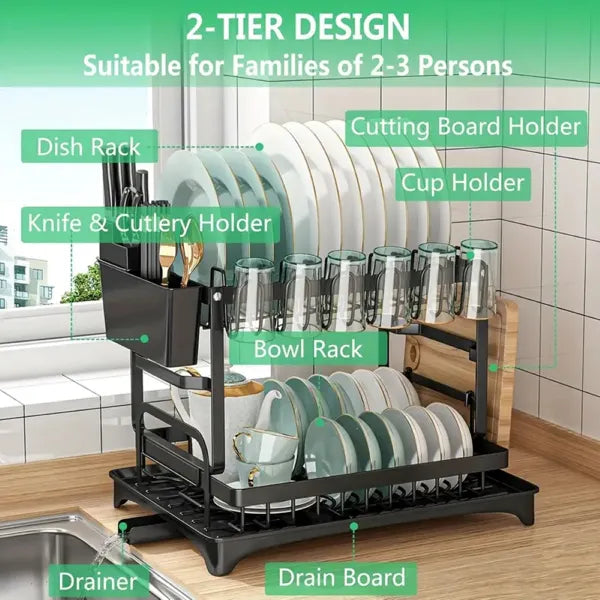 Compact Chef's 2-Tier Dish Organizer