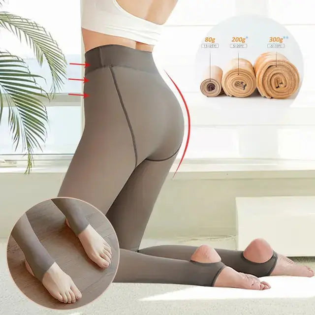 Fleece Lined Thermal Fake Pantyhose - GLR SHOPPING