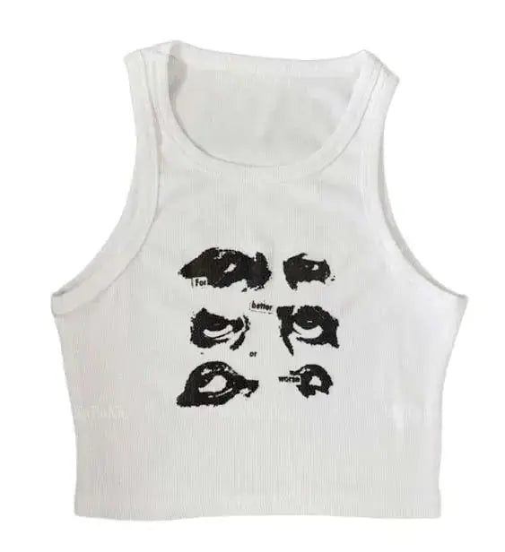 2022 Summer Print Personality Bright Color Sleeveless Y2K Clothes GLR SHOPPING