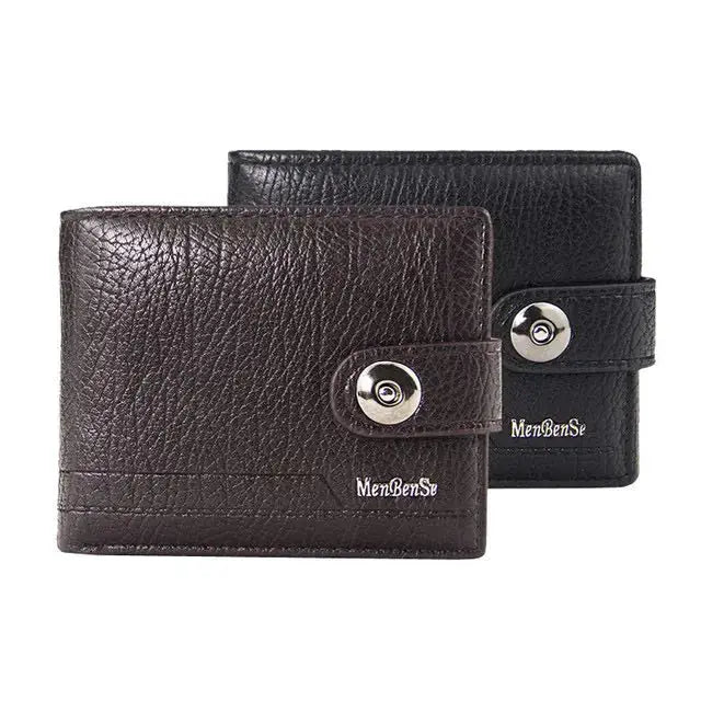 Men's Retro Woven Pattern Leather Wallet GLR SHOPPING