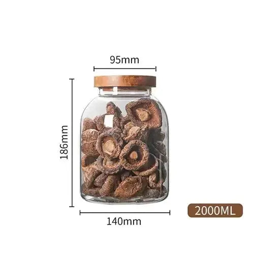 Large-Capacity Glass Jar with Wooden Lid GLR SHOPPING