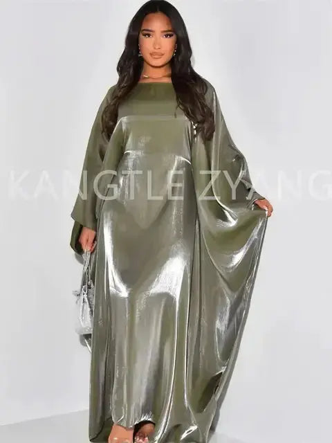 Satin Butterfly Abaya GLR SHOPPING