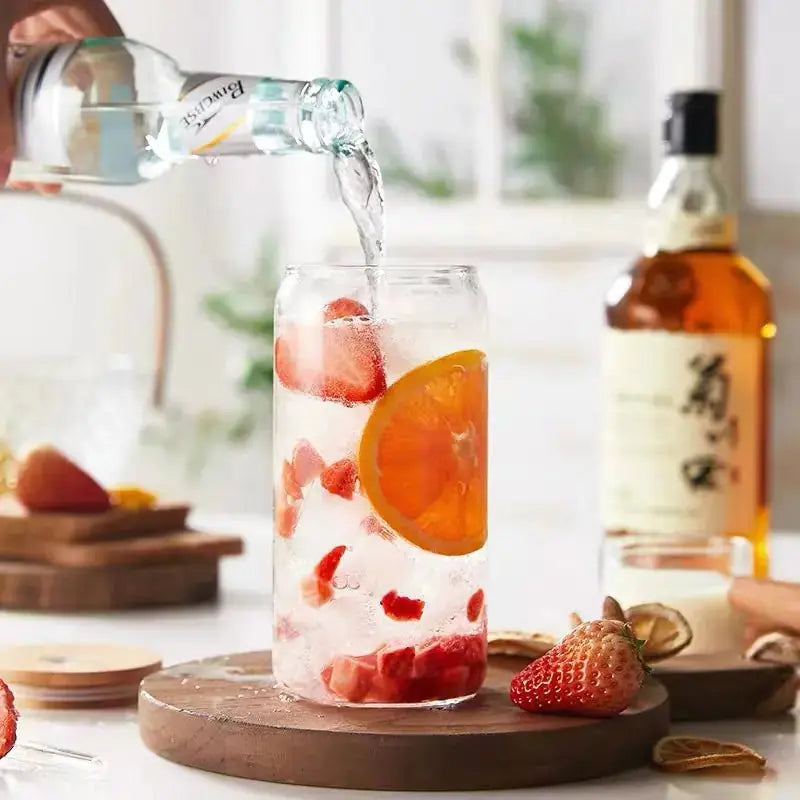 Aesthetic Glass Cup With Lid and Straw GLR SHOPPING
