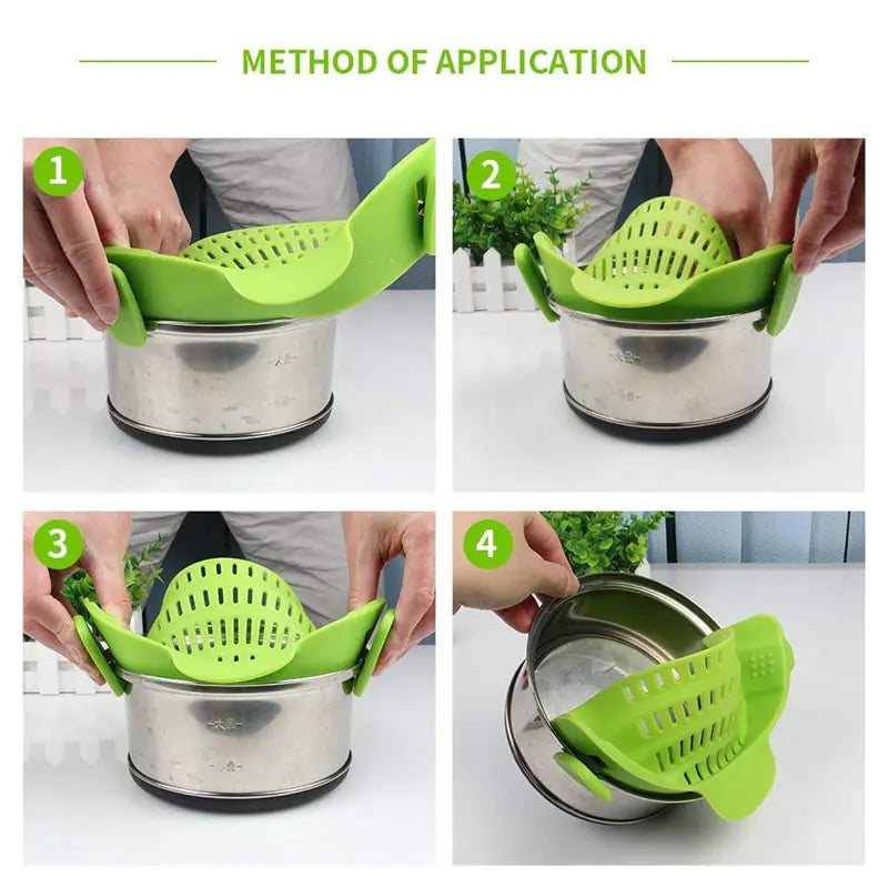 Universal Silicone Clip-On Pot Strainer