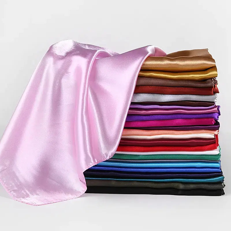 Solid Color Silk Neckerchief Scarf GLR SHOPPING