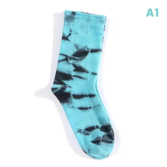 Women Tie-dye Middle Tube Socks GLR SHOPPING