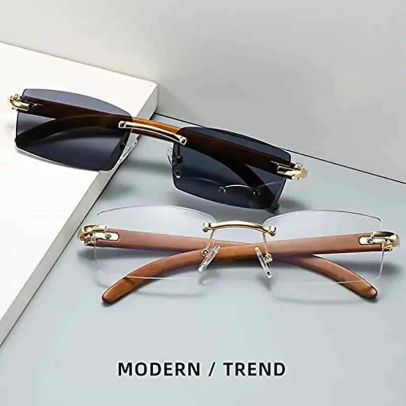 Rectangle Fashion Rimless Sunglasses GLR SHOPPING