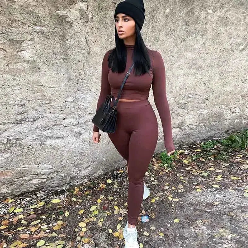 Women Sport Fitness 2 Two Piece Set Tracksuit GLR SHOPPING