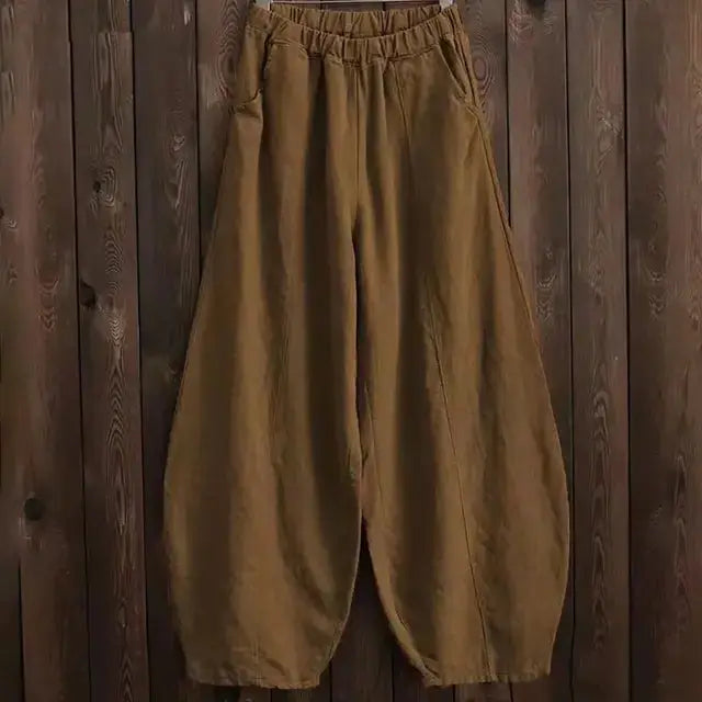 Cotton Linen Style Bloomers Wide Leg Pants GLR SHOPPING