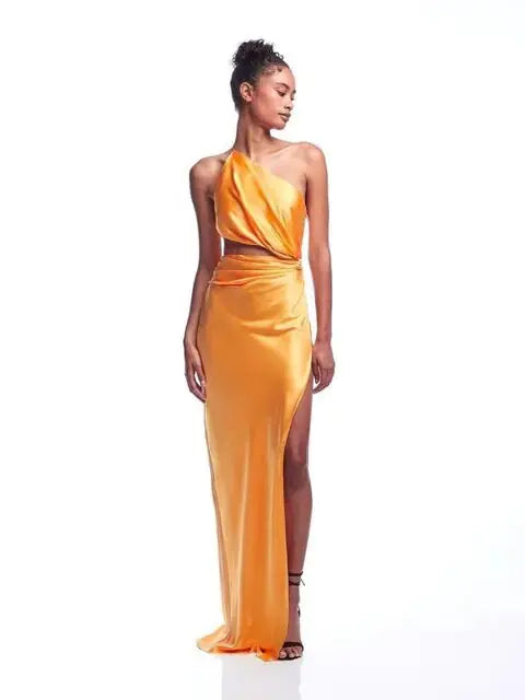 One Shoulder Waist Hollow GLR SHOPPING