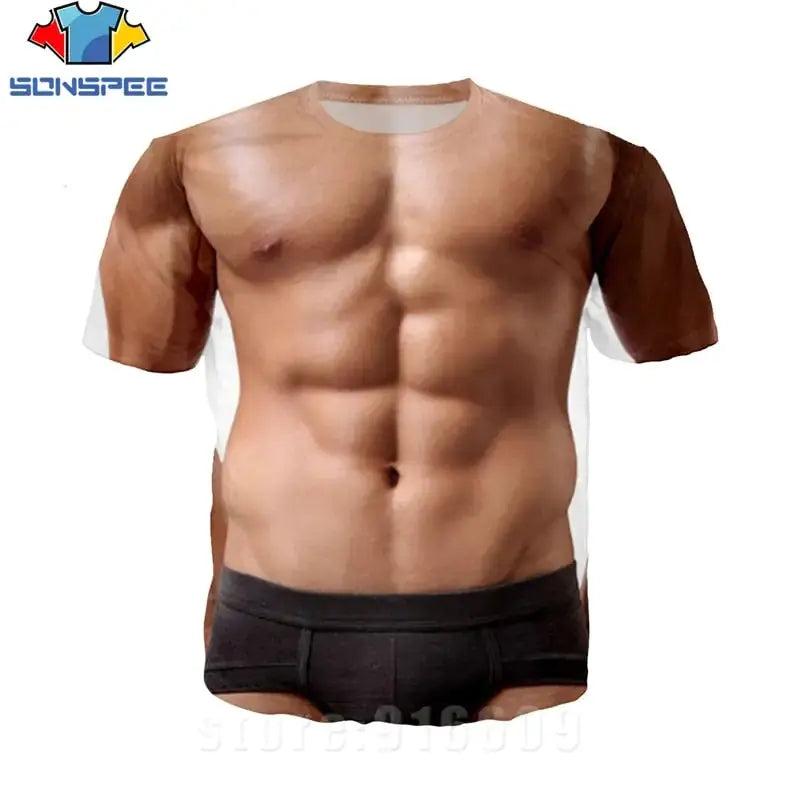 3D Printed Fake Muscle T-shirts GLR SHOPPING