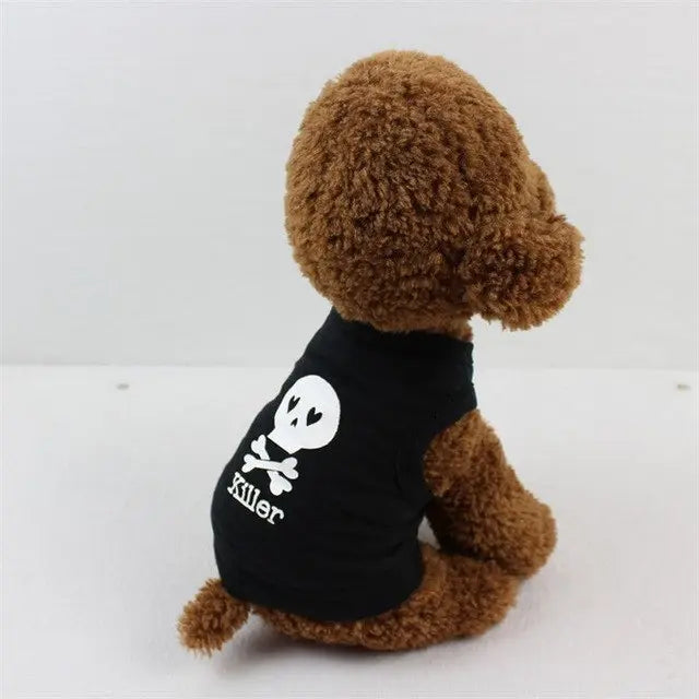 Black Cool KILLER Print Pet Cat dog Vest Shirt - GLR SHOPPING