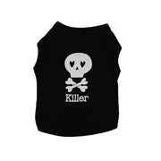 Black Cool KILLER Print Pet Cat dog Vest Shirt - GLR SHOPPING