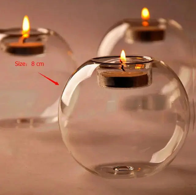 Europe-style Round Hollow Candle Glass GLR SHOPPING
