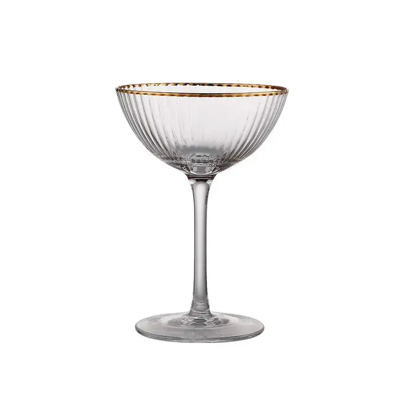 Cocktail Glass Goblet with Gold Rim Crystal Glass Cup GLR SHOPPING