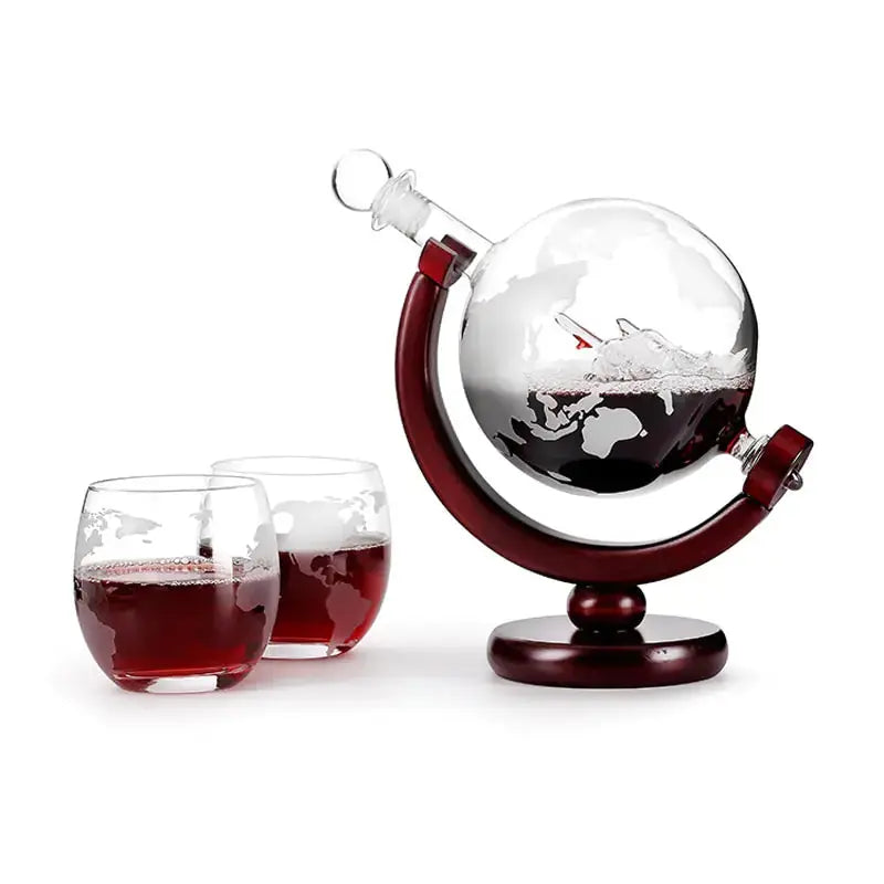 Whiskey Decanter Globe Wine Aerator Glass Set GLR SHOPPING