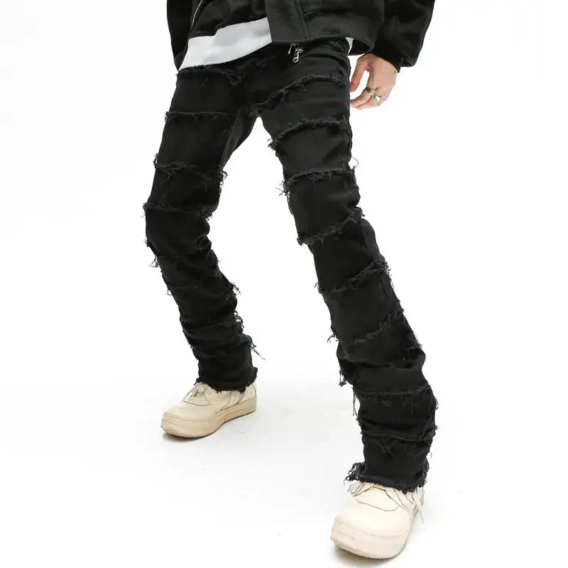 Heavy Industry Hole Frayed Destruction Waxed Jeans GLR SHOPPING