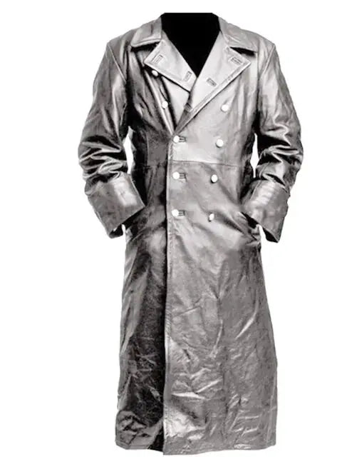BLACK LEATHER TRENCH COAT GLR SHOPPING