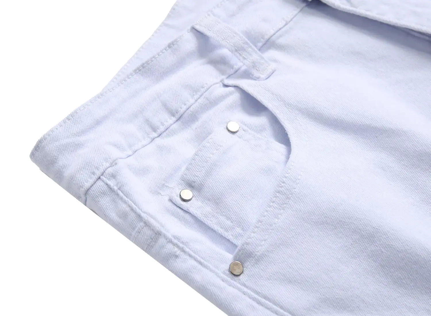 White Straight Jeans Ripped Distressed Jeans GLR SHOPPING