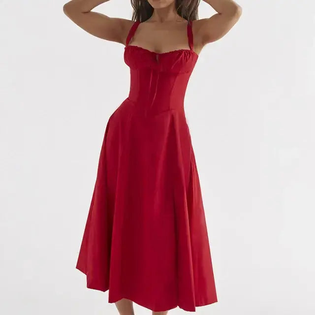 Elegant Midi Spaghetti Strap GLR SHOPPING