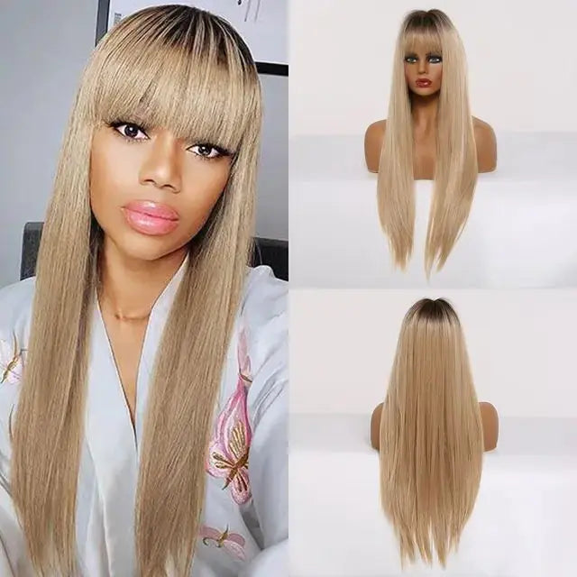 Synthetic Long Brown Wig GLR SHOPPING
