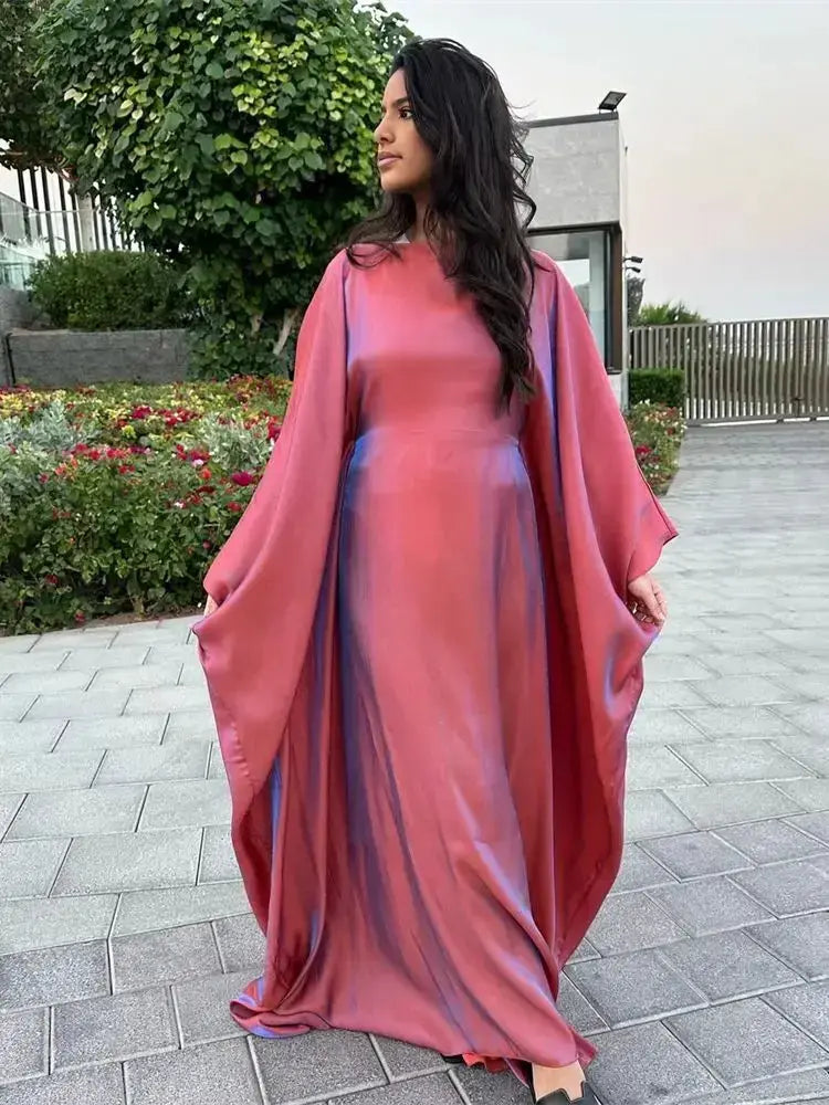 Satin Butterfly Abaya GLR SHOPPING