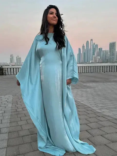 Satin Butterfly Abaya GLR SHOPPING