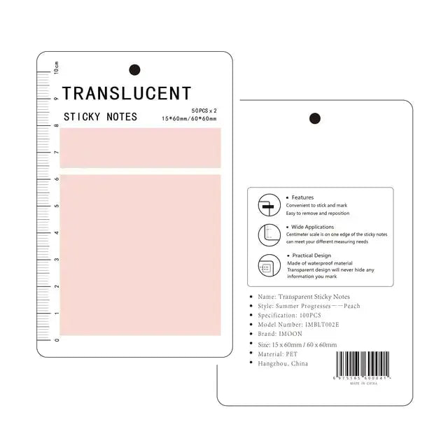 Transparent Waterproof Sticky Notepads GLR SHOPPING