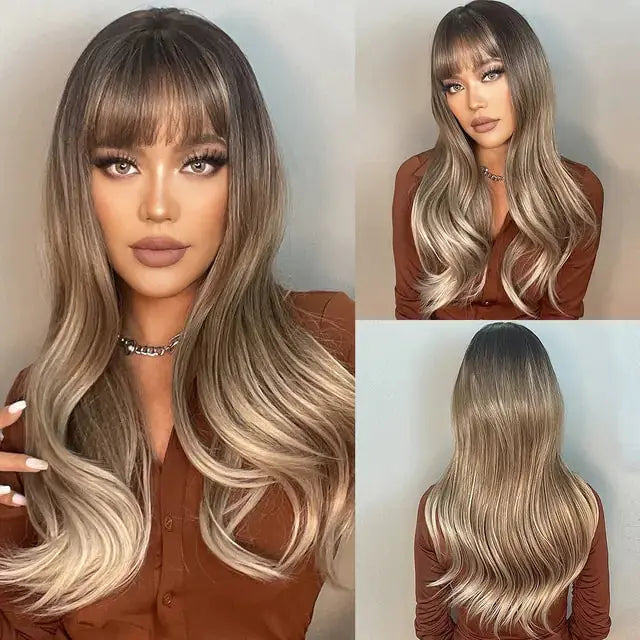 Synthetic Long Brown Wig GLR SHOPPING