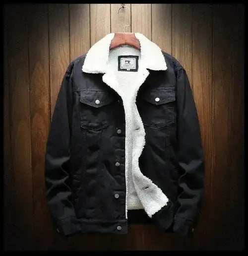 Men Light Blue Winter Jean Jackets Outerwear Warm Denim Coats New Men GLR SHOPPING