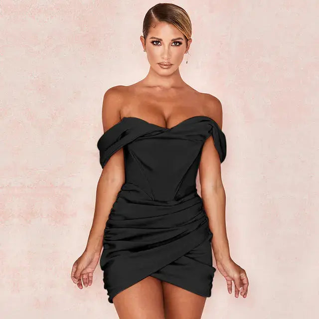 Cryptographic Satin Ruched Corset - GLR SHOPPING