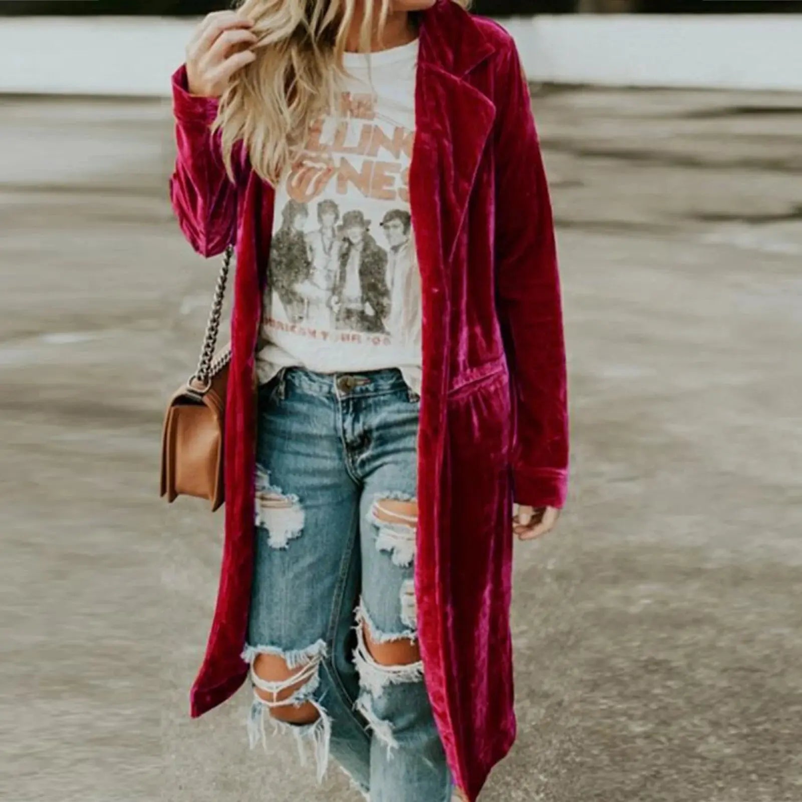 Velvet Pockets Midi Jacket GLR SHOPPING
