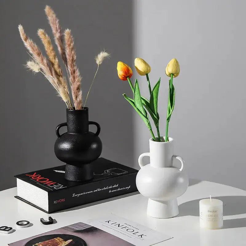 White Black Ceramic Vases GLR SHOPPING