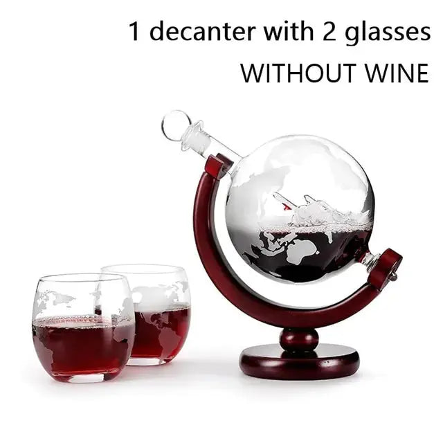 Whiskey Decanter Globe Wine Aerator Glass Set GLR SHOPPING