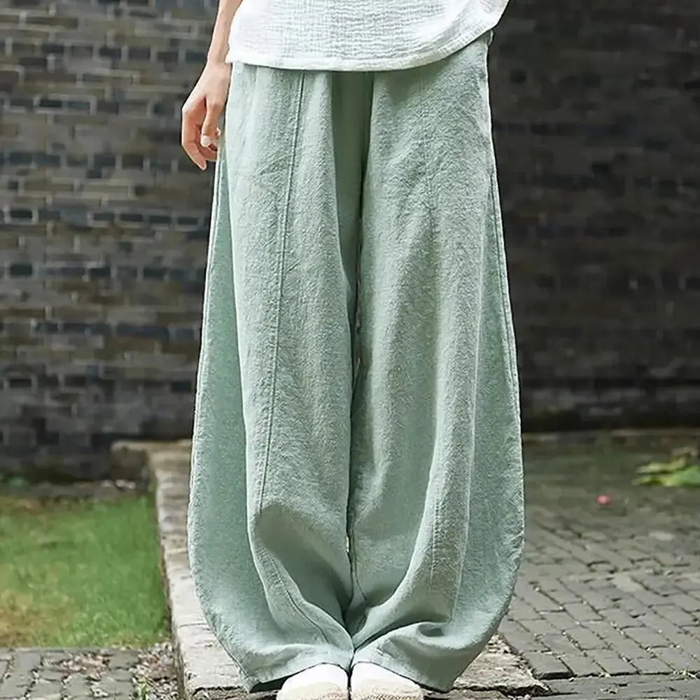 Cotton Linen Style Bloomers Wide Leg Pants GLR SHOPPING