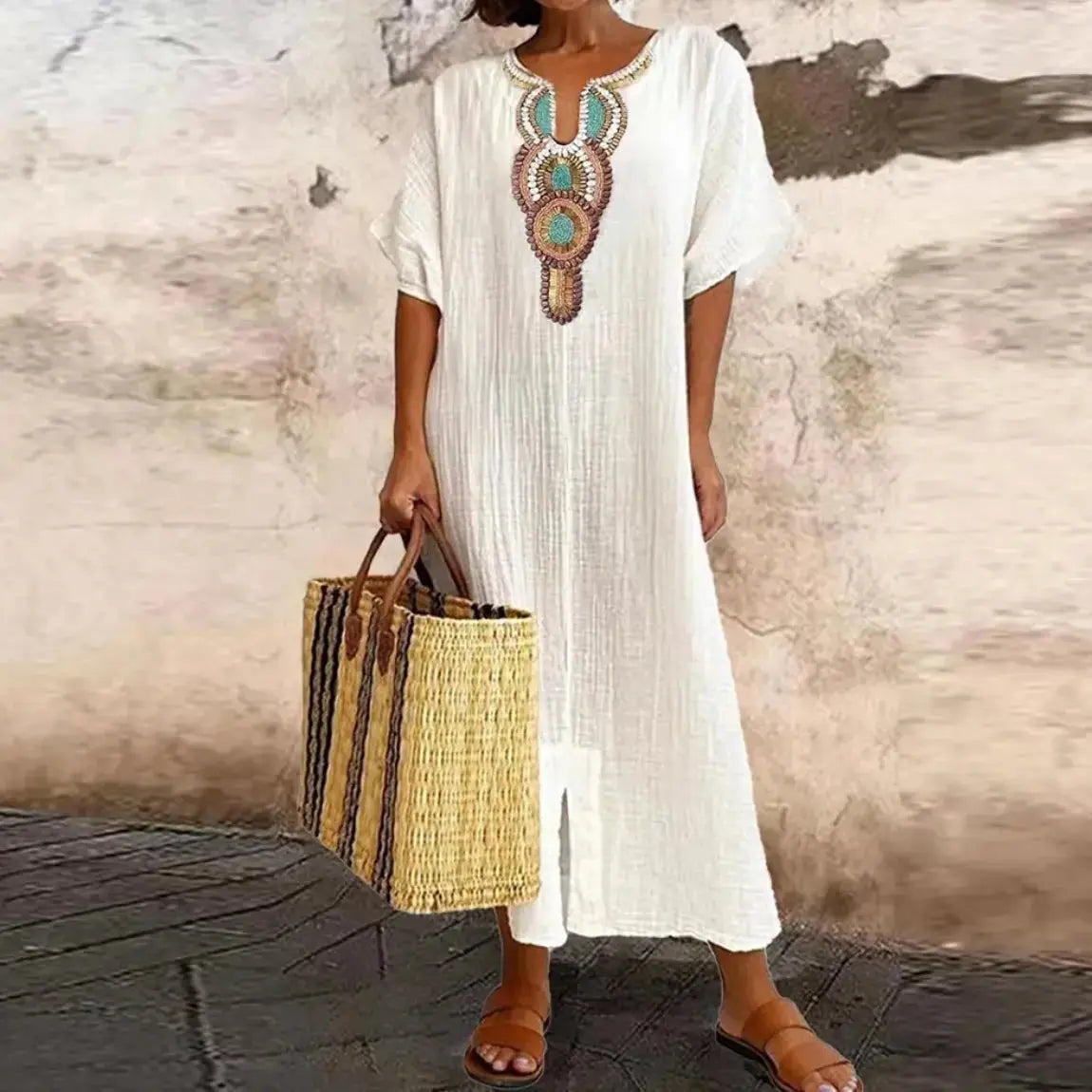 Long White Summer Dress GLR SHOPPING