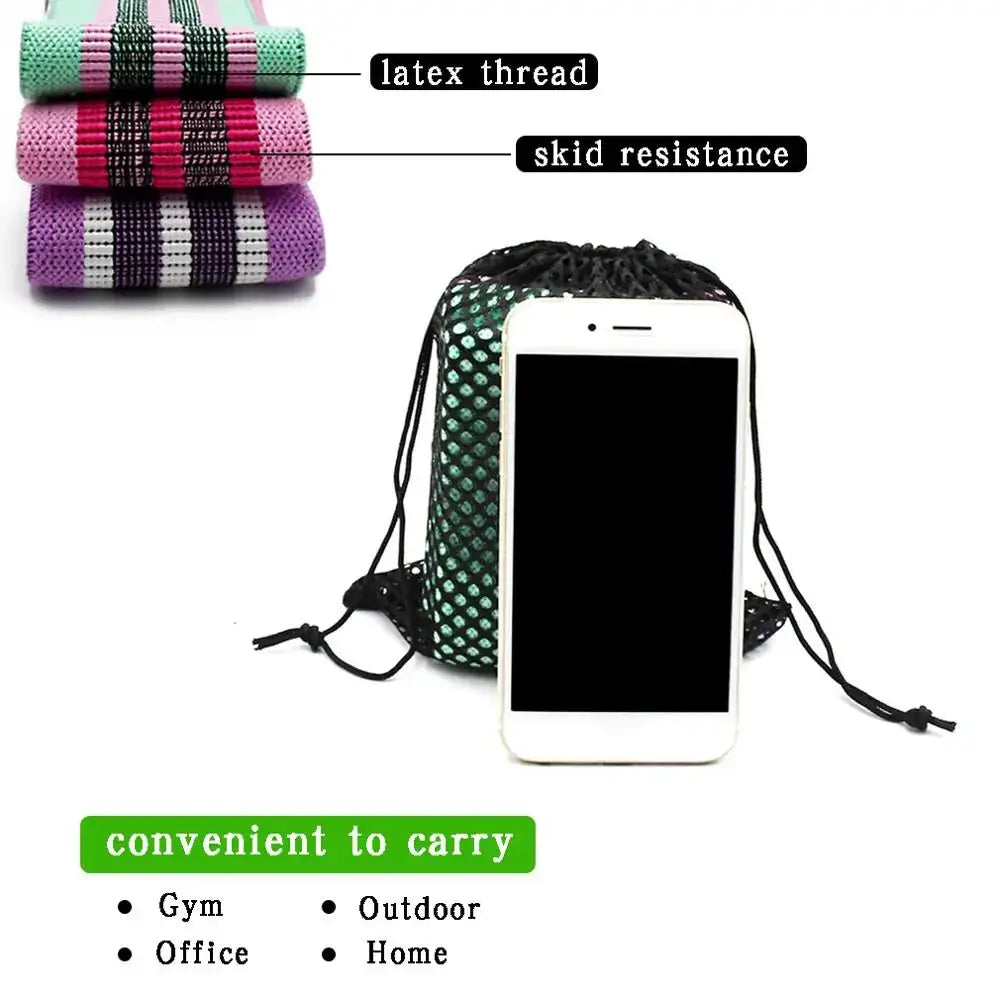 3 Piece Fitness Rubber Bands Resistance Bands GLR SHOPPING