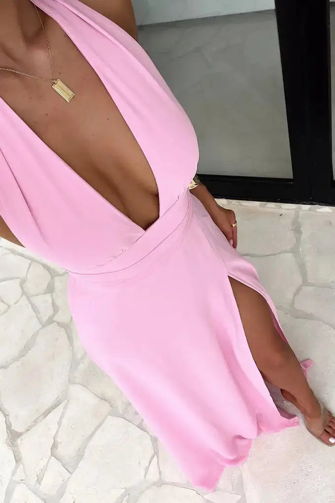 Slim Lace Up Evening Dress GLR SHOPPING