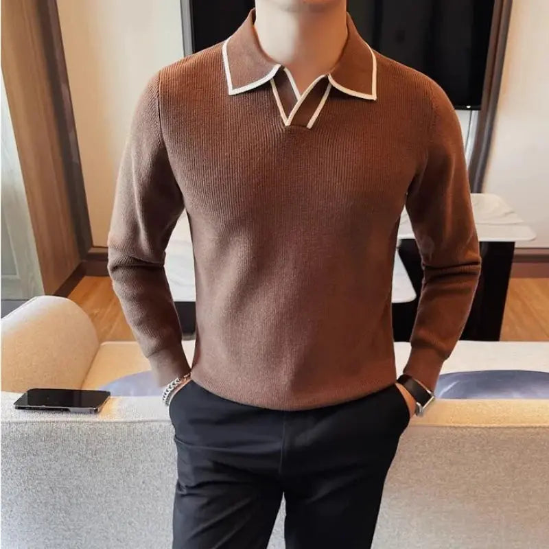 Brand Clothing Men Warm in Winter Lapel Knitted GLR SHOPPING