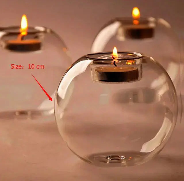 Europe-style Round Hollow Candle Glass GLR SHOPPING