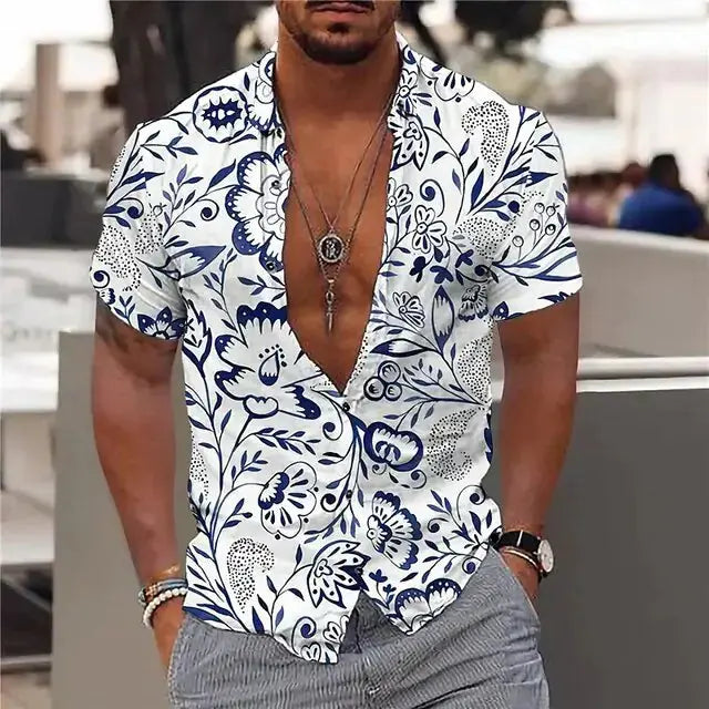 Summer Hawaiian Floral Shirts For Men GLR SHOPPING