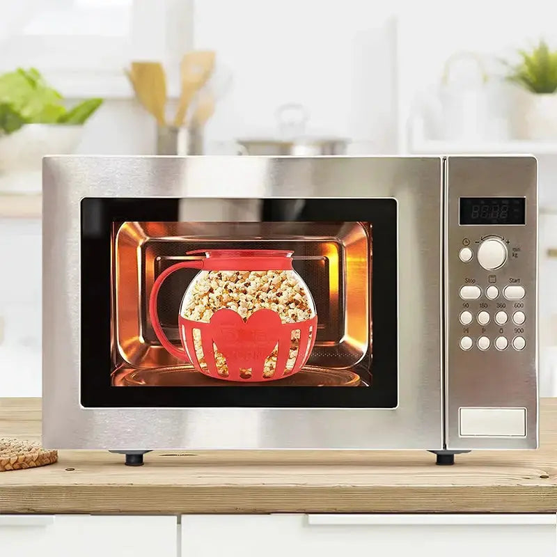 Microwave Glass Popcorn Popper With Silicone Lid GLR SHOPPING