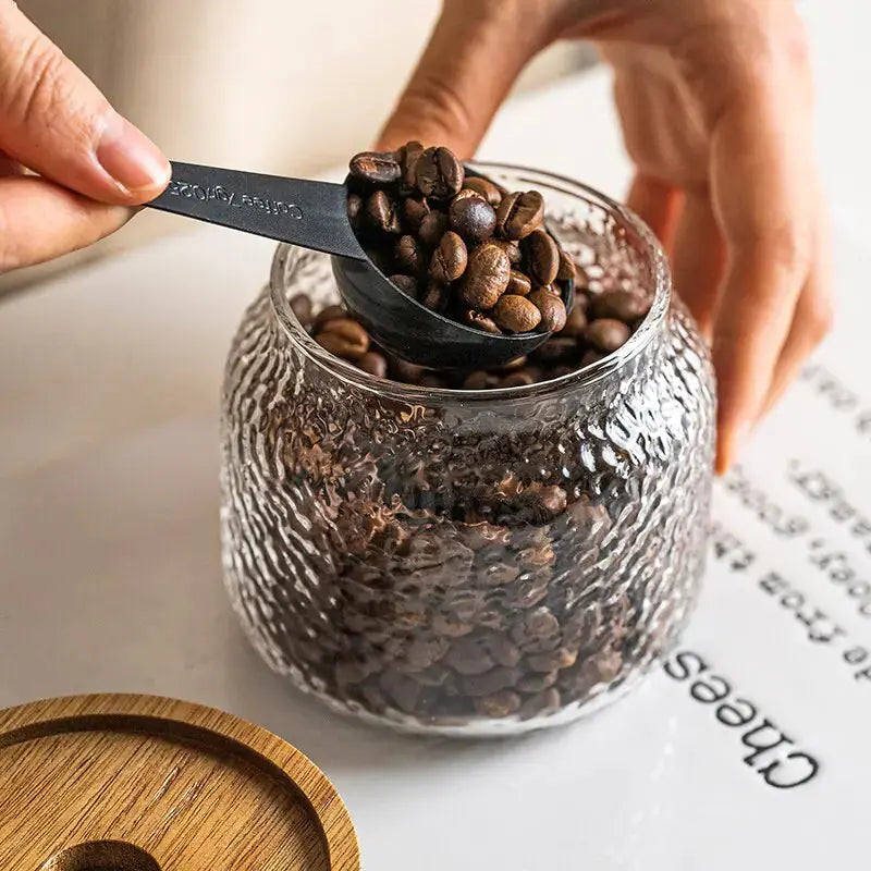 Glass Airtight Canister with Wood Lid GLR SHOPPING