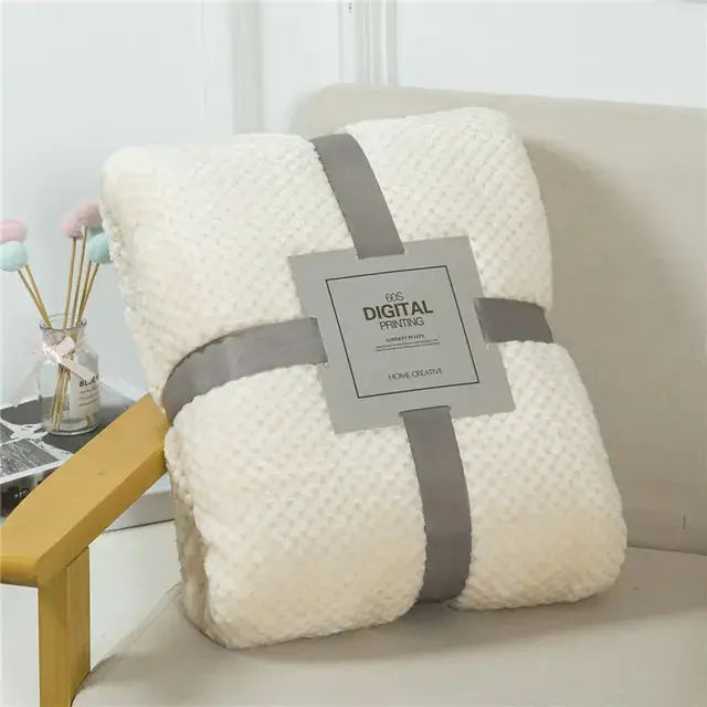 Fluffy Plaid Winter Bed Blankets GLR SHOPPING
