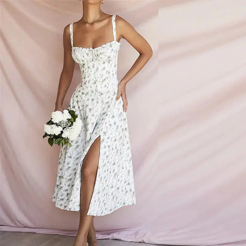 Pink Floral Office Midi Dress GLR SHOPPING